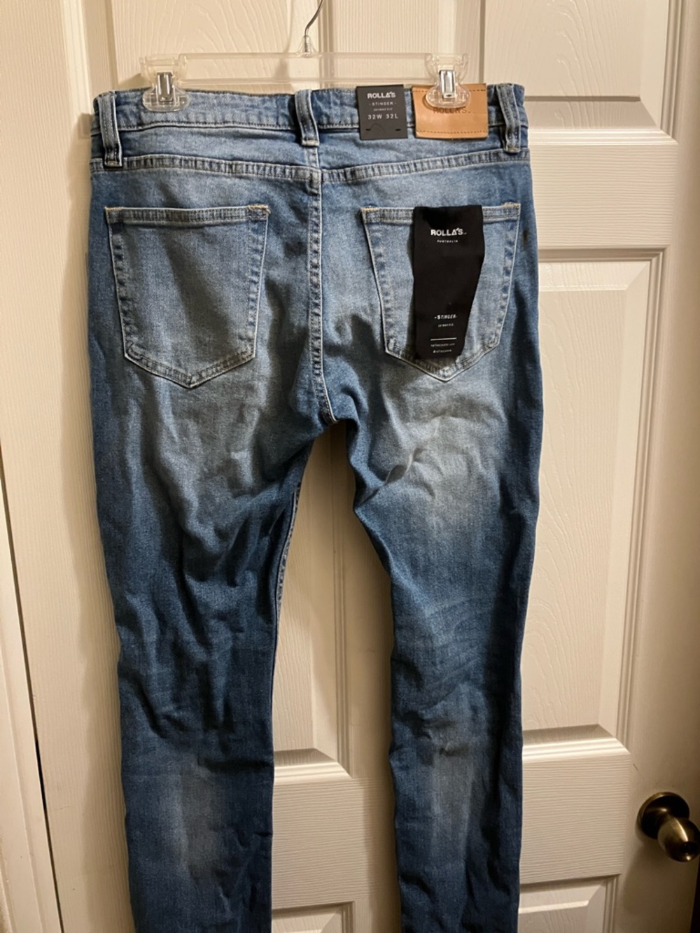 ROLLA'S Men's Slim Straight Light Blue Washed Jeans 32 X 32